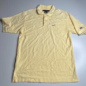 Nike Golf Dri-Fit Polo Shirt M Yellow Las Vegas Embroidered Short Sleeve‎ Mens